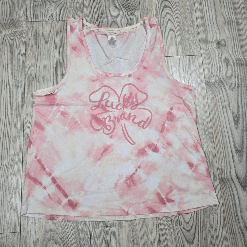 Lucky Brand Pink White Tie Dye Tank Top -  XXL